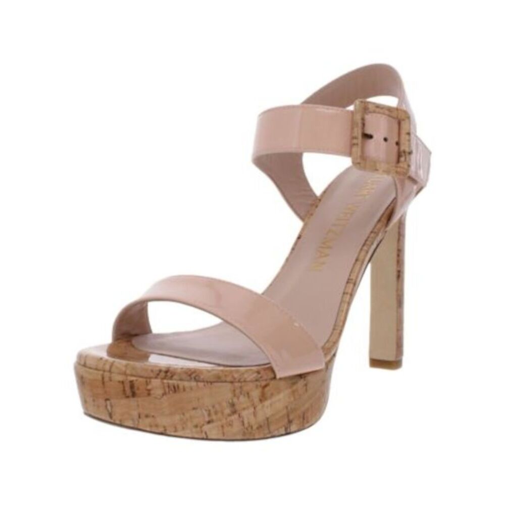 STUART WEITZMAN Womens Pink Cork1-1/2" Platform Alesha Stiletto Sandals 9.5 B